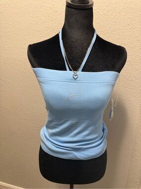 Arizona Jean Company Light Blue Strapless Camisole with Rhinestone Detail
